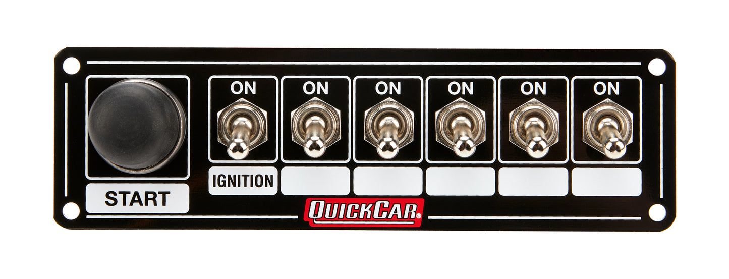 Quickcar Racing Products Ignition Panel Blk. w/ Start But. 5 Acc. QRP50-865