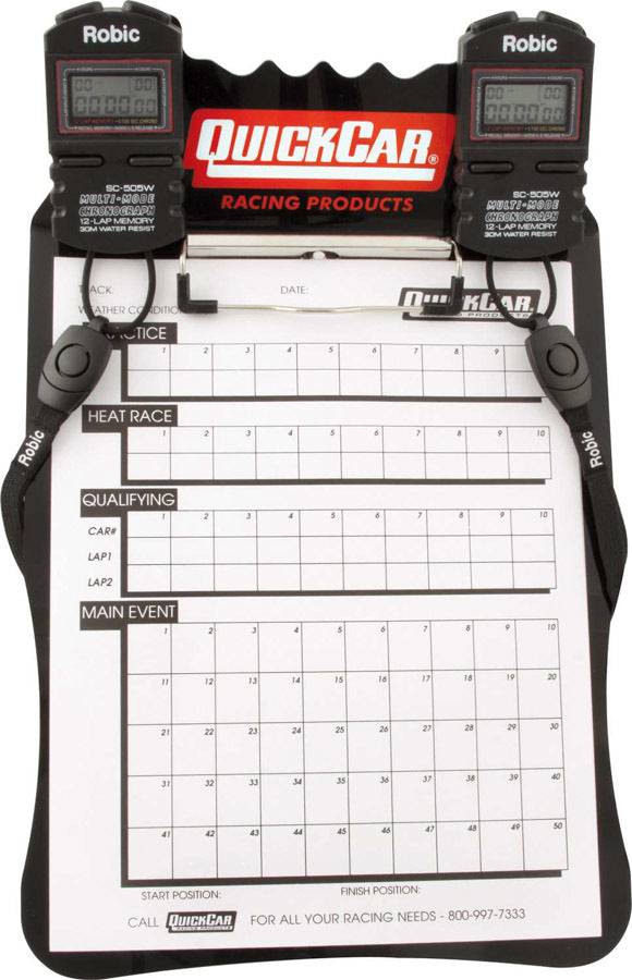Quickcar Racing Products Clipboard Timing System Black MPN QRP51-052