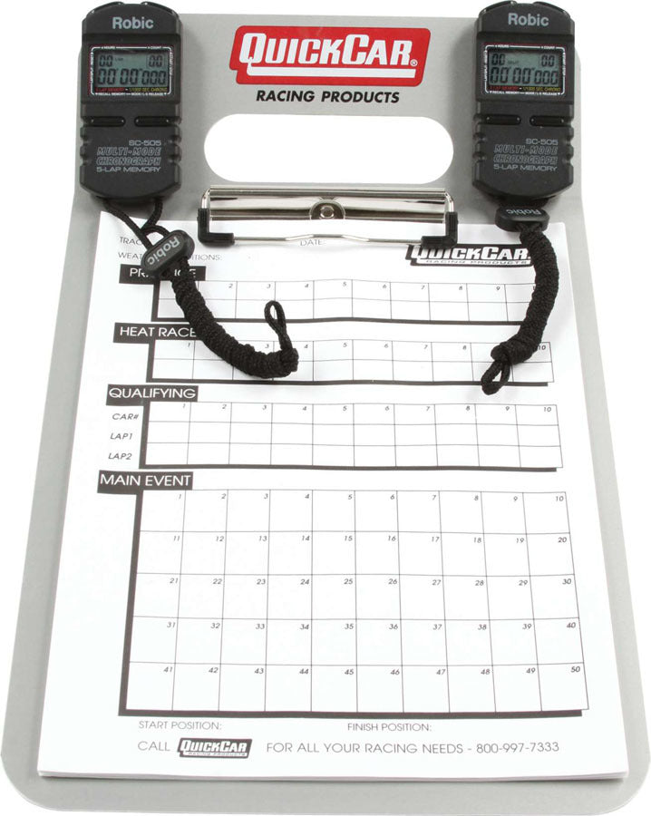 Quickcar Racing Products Dual Timing Clipboard MPN QRP51-070