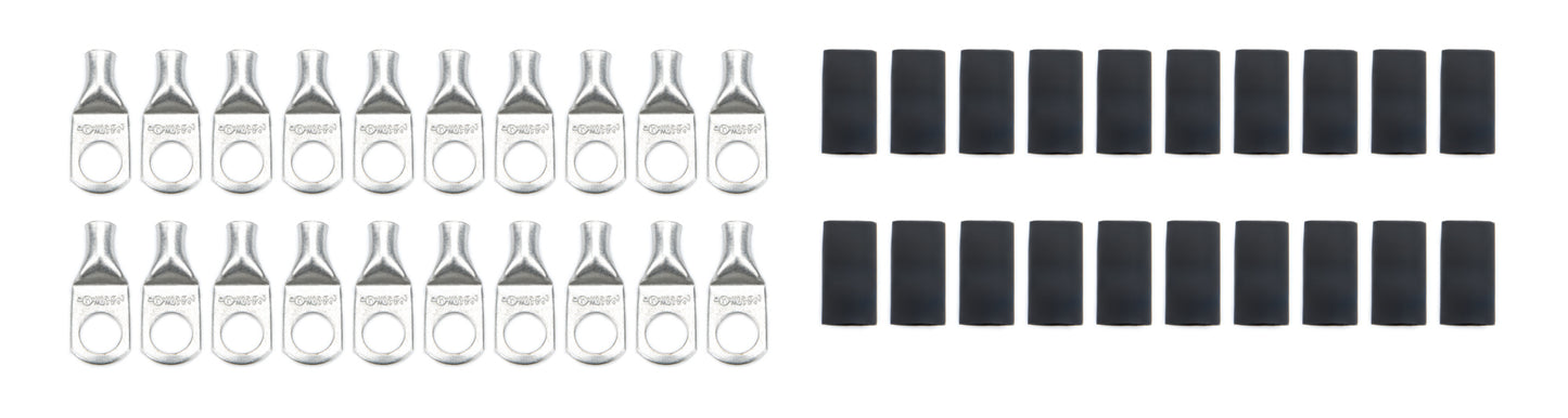 Quickcar Racing Products Ring Terminals 3/8in 6 Ga w/Heat Shrink 20pk QRP57-582-20