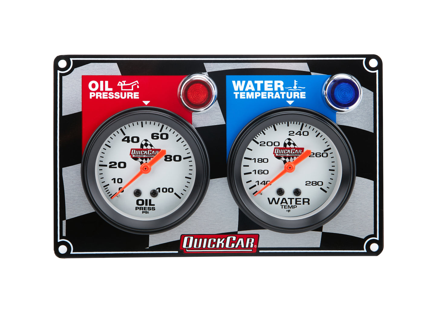 Quickcar Racing Products 2 Gauge Panel OP/WT MPN QRP61-6001