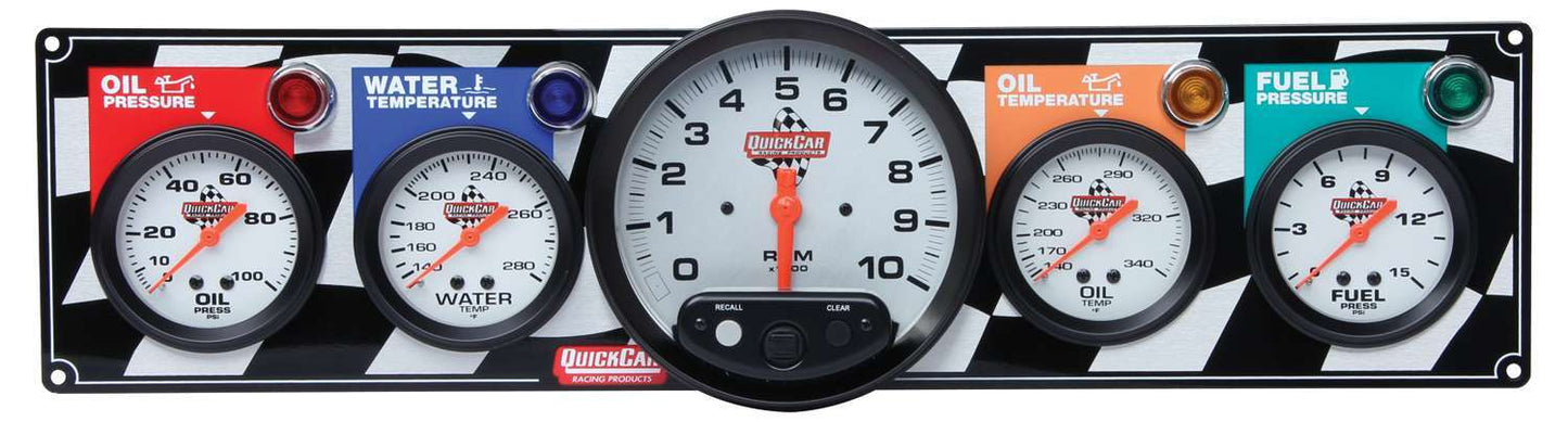 Quickcar Racing Products 4 Gauge Panel W/ 5in Tach MPN QRP61-6051
