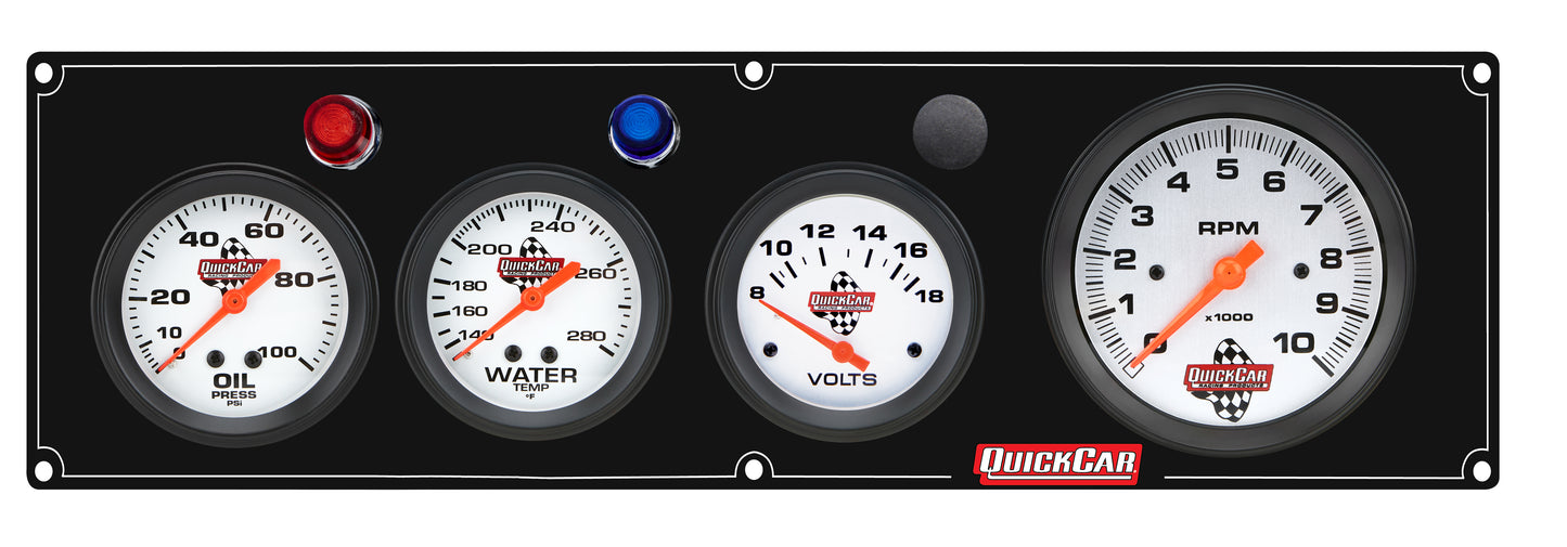 Quickcar Racing Products 3-1 Gauge Panel OP/WT/VT Black QRP61-67473