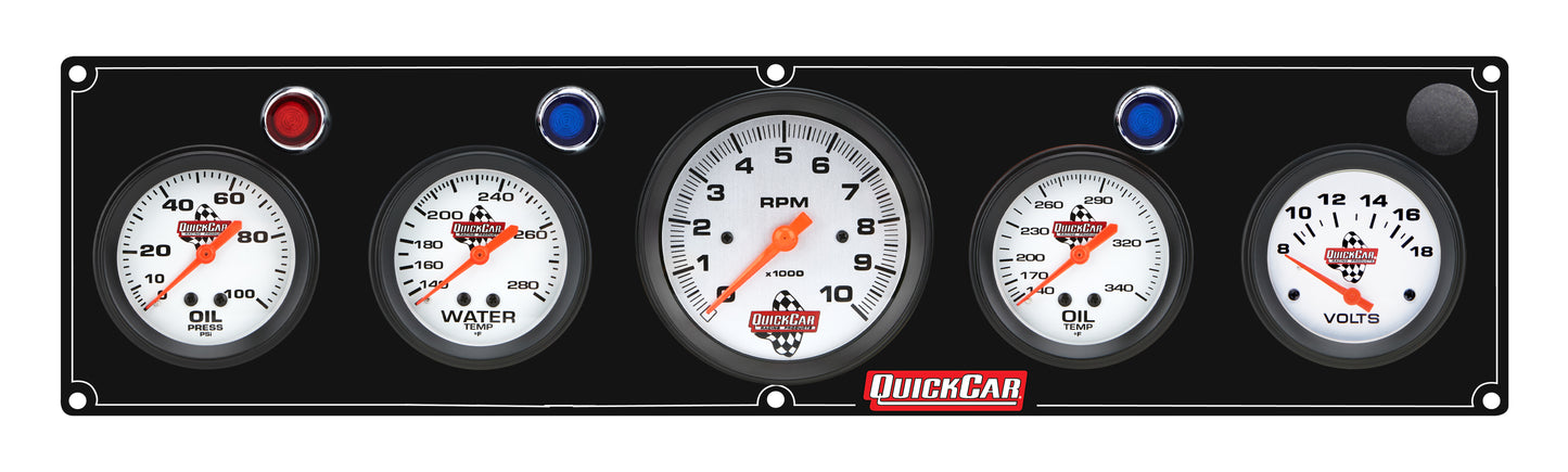 Quickcar Racing Products 4-1 Gauge Panel OP/WT/OT/VT Black QRP61-67573