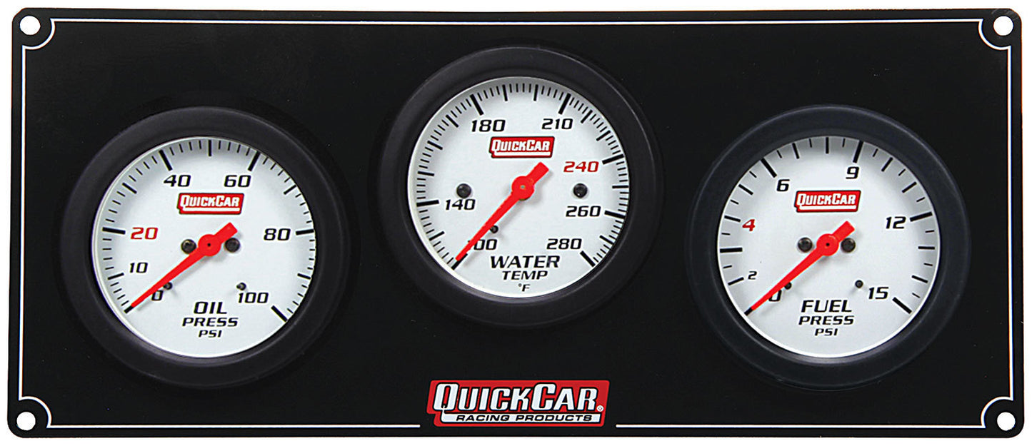 Quickcar Racing Products 3 Gauge Extreme Panel OP/WT/FP MPN QRP61-7012