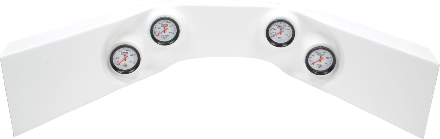 Quickcar Racing Products Extreme 4-Gauge Molded Dash OP/WT/OT/FP White MPN QRP61-7024