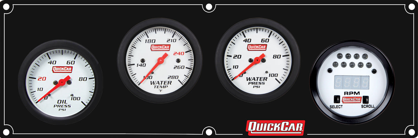 Quickcar Racing Products Extreme 3-1 Panel w/Tach OP/WT/WP Black QRP61-7046
