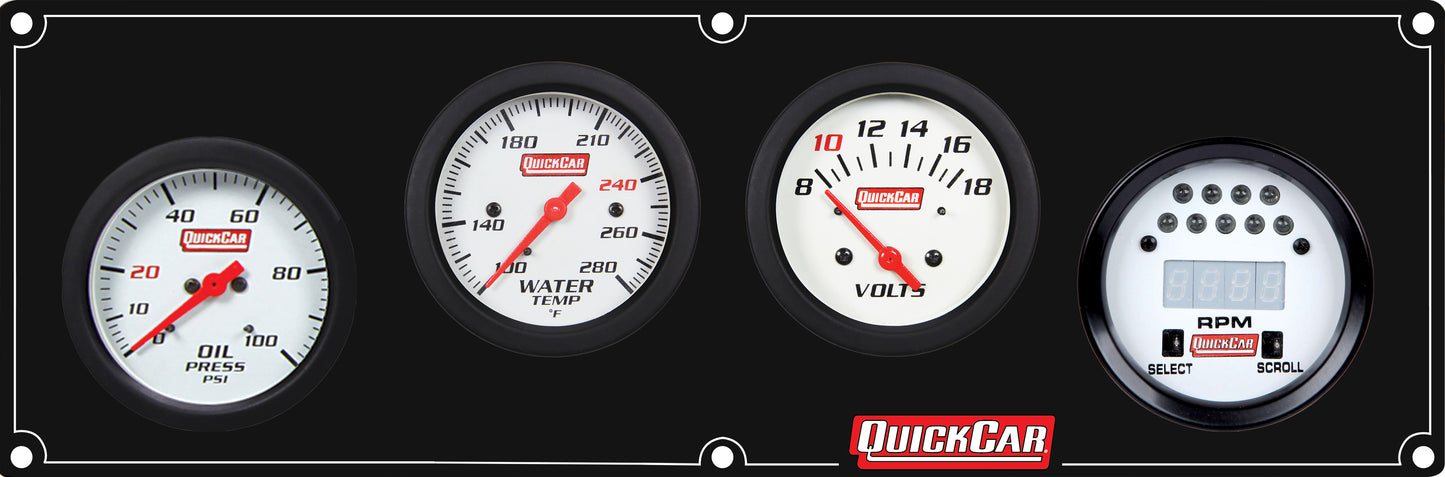 Quickcar Racing Products Extreme 3-1 Panel w/Tach OP/WT/VT Black QRP61-7047