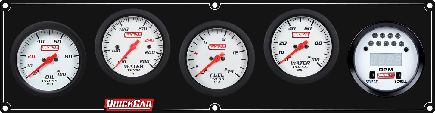 Quickcar Racing Products Extreme 4-1 Panel w/Tach OP/WT/FP15/WP Black QRP61-7052