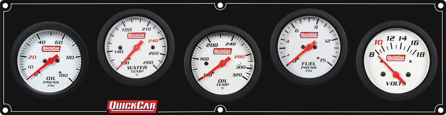 Quickcar Racing Products Extreme 5 Panel w/Tach OP/WT/OT/FP15/VT Black QRP61-7067