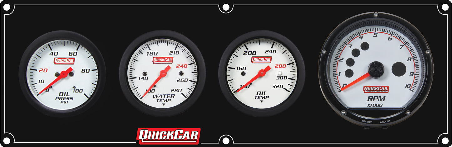 Quickcar Racing Products Extreme 3-1 Panel w/Tach OP/WT/OT Black QRP61-7341