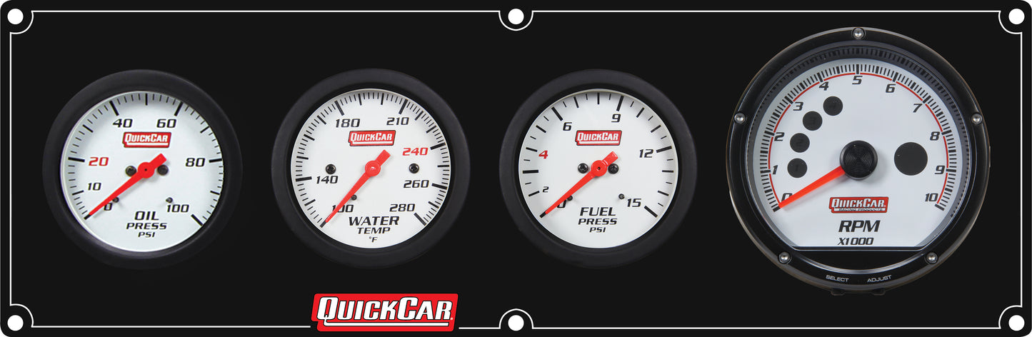 Quickcar Racing Products Extreme 3-1 Panel w/Tach OP/WT/FP Black QRP61-7342