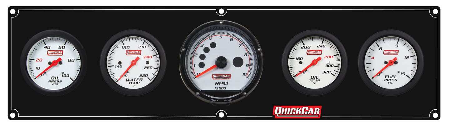 Quickcar Racing Products Extreme 4-1 Panel w/Tach OP/WT/OT/FP15 Black QRP61-7351
