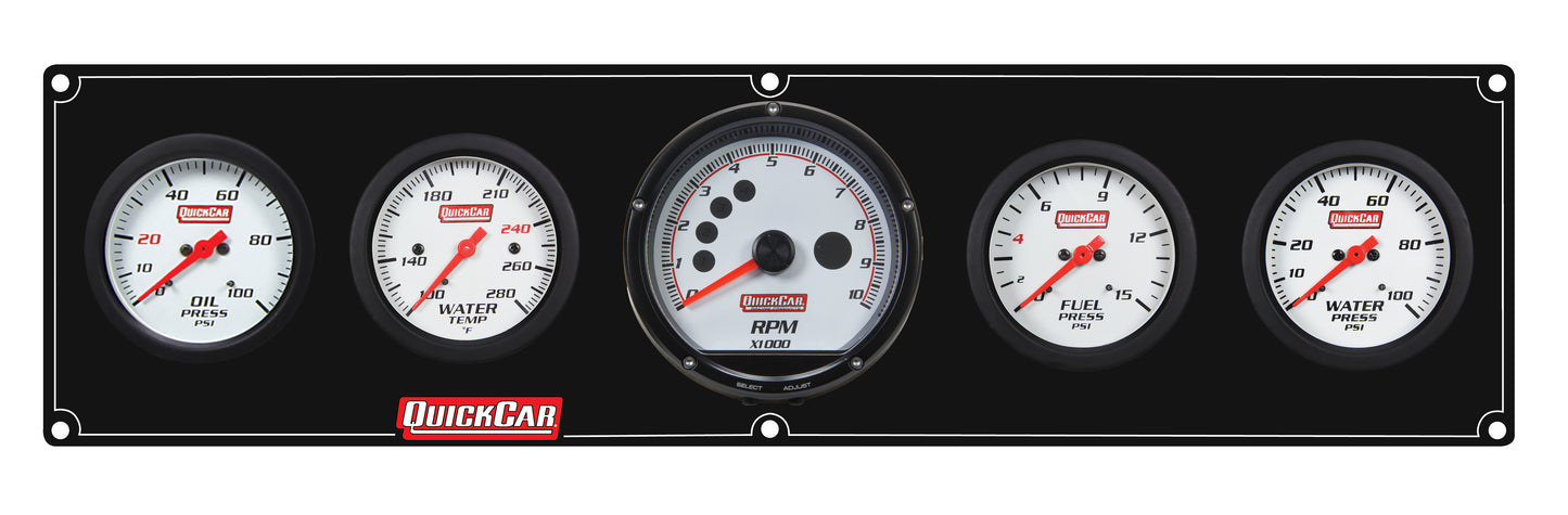 Quickcar Racing Products Extreme 4-1 Panel w/Tach OP/WT/FP15/VT Black QRP61-7356