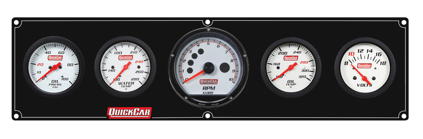 Quickcar Racing Products Extreme 4-1 Panel w/Tach OP/WT/OT/VT Black QRP61-7357