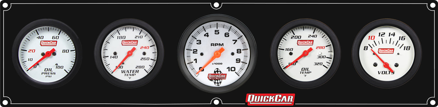 Quickcar Racing Products Extreme 4-1 Panel w/Tach OP/WT/OT/VT Black QRP61-77573