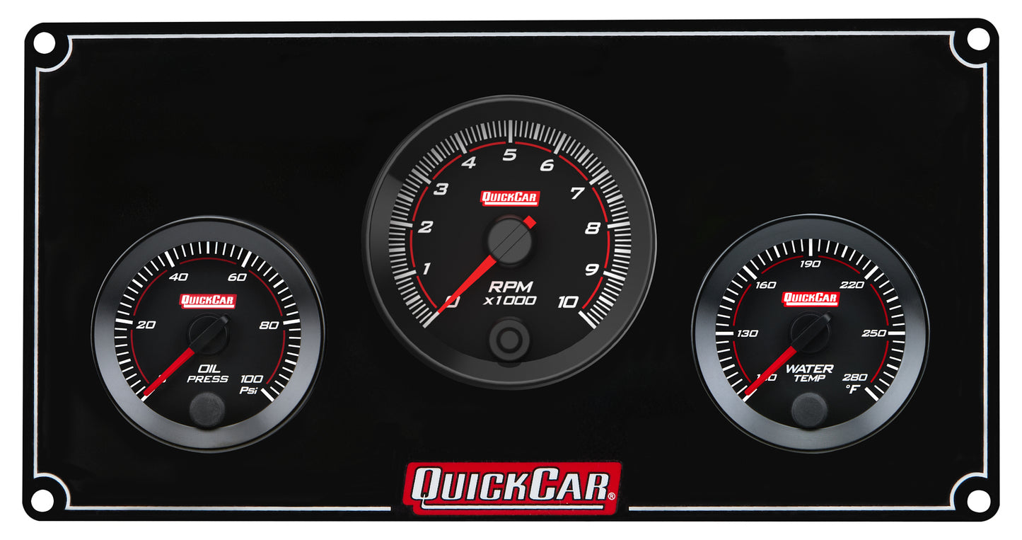 Quickcar Racing Products RedLine Panel 2-1/16in 2-1 OP/WT w/Tach QRP65-2031