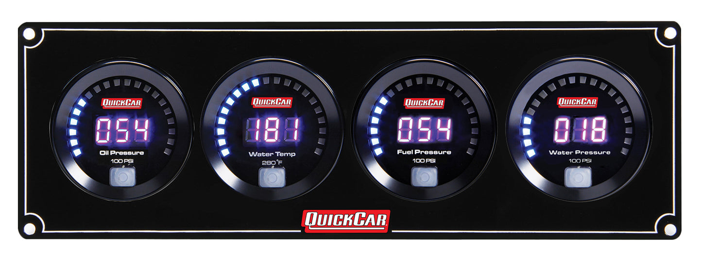 Quickcar Racing Products Digital 4 Gauge Panel OP/WT/FP100/WP QRP67-4028