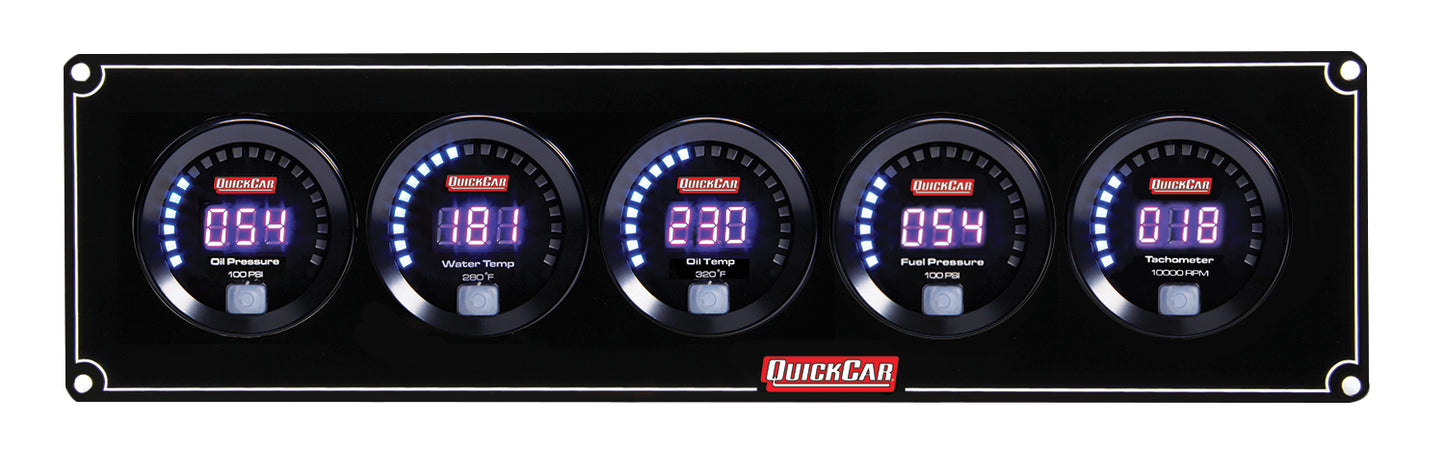 Quickcar Racing Products Digital 4-1 Gauge Panel OP/WT/OT/FP100 QRP67-4052
