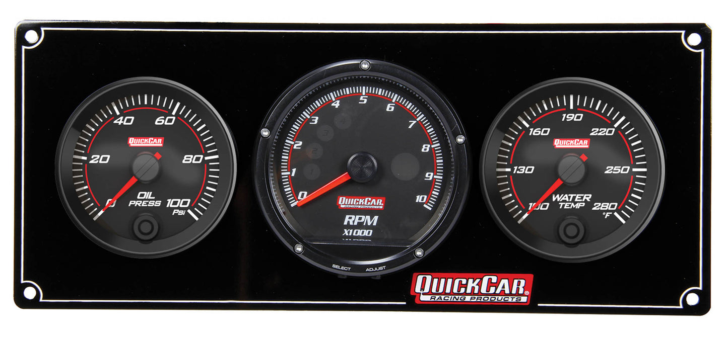 Quickcar Racing Products Redline 2-1 Gauge Panel OP/WT w/Recall Tach MPN QRP69-2031