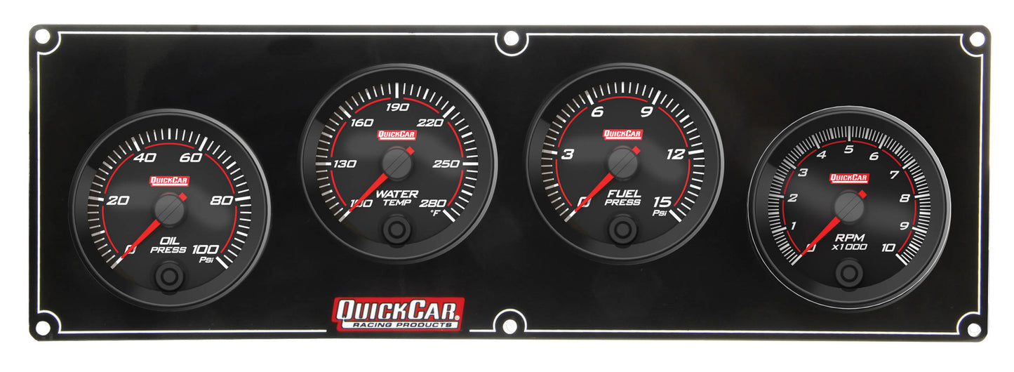 Quickcar Racing Products Redline 3-1 Gauge Panel OP/WT/FP w/2-5/8in Tach MPN QRP69-3242