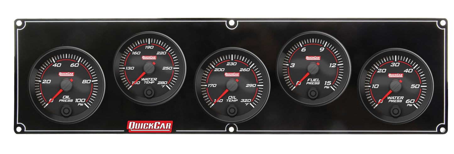 Quickcar Racing Products Redline 5 Gauge Panel OP/WT/OT/FP/WP MPN QRP69-5036