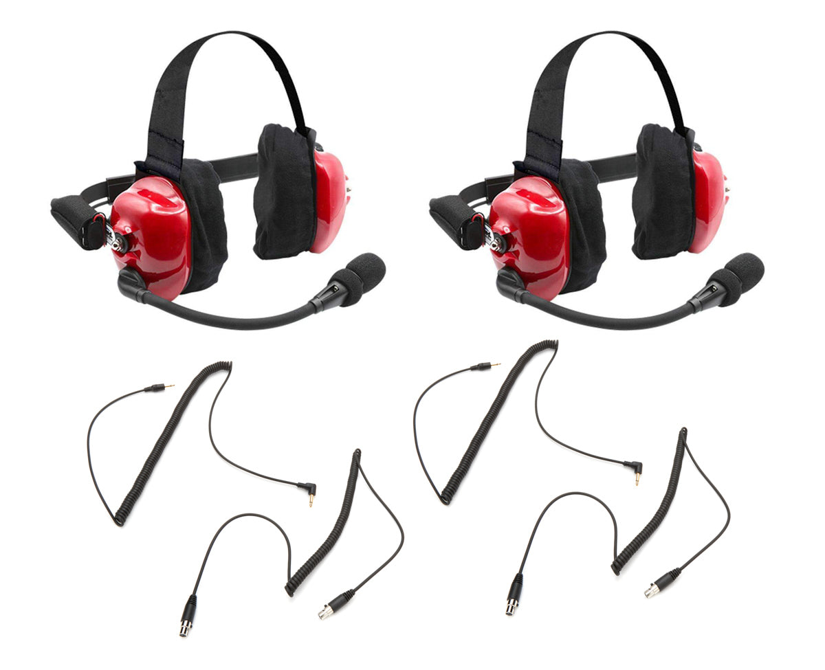 Rugged Radios Headset Track Talk Red Linkable Intercom 2 Pack RGRH80-X2