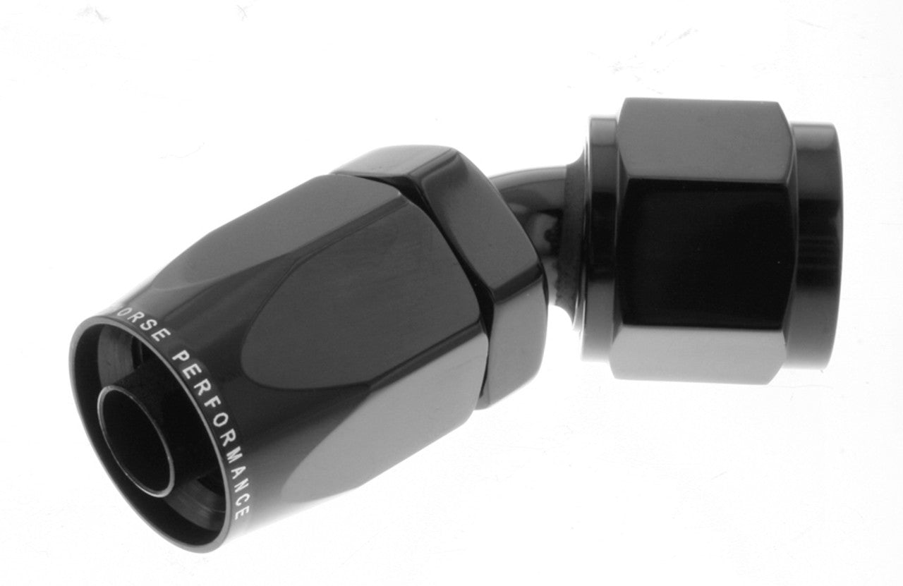 Redhorse Performance 4AN Non-Swivel Hose En ds Black 45 RHP6045-04-2
