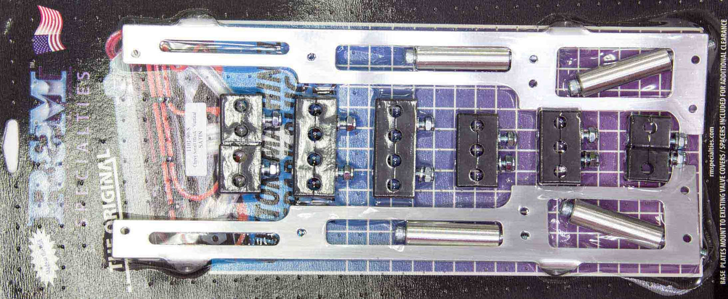 R And M Specialties Spark Plug Wire Loom SBC Satin Vertical Style RMW1101-90S