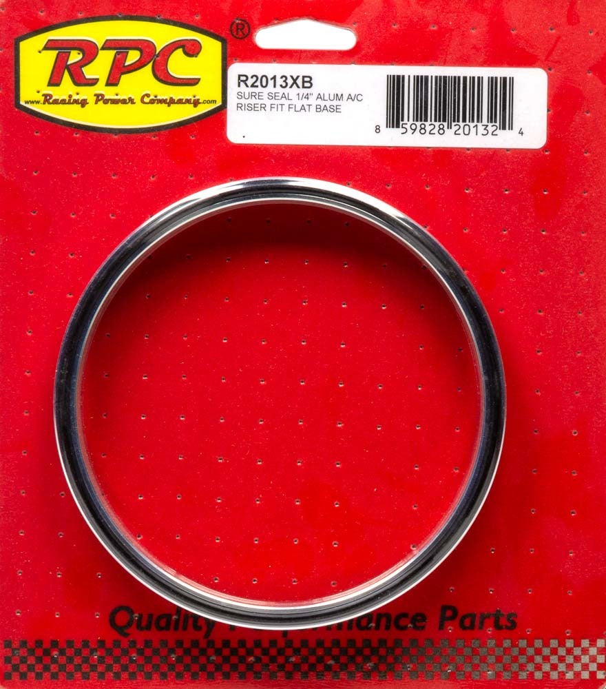 Racing Power Co-Packaged Sure Seal 1/4In Alum A/C Riser Fit Flat Base MPN RPCR2013XB