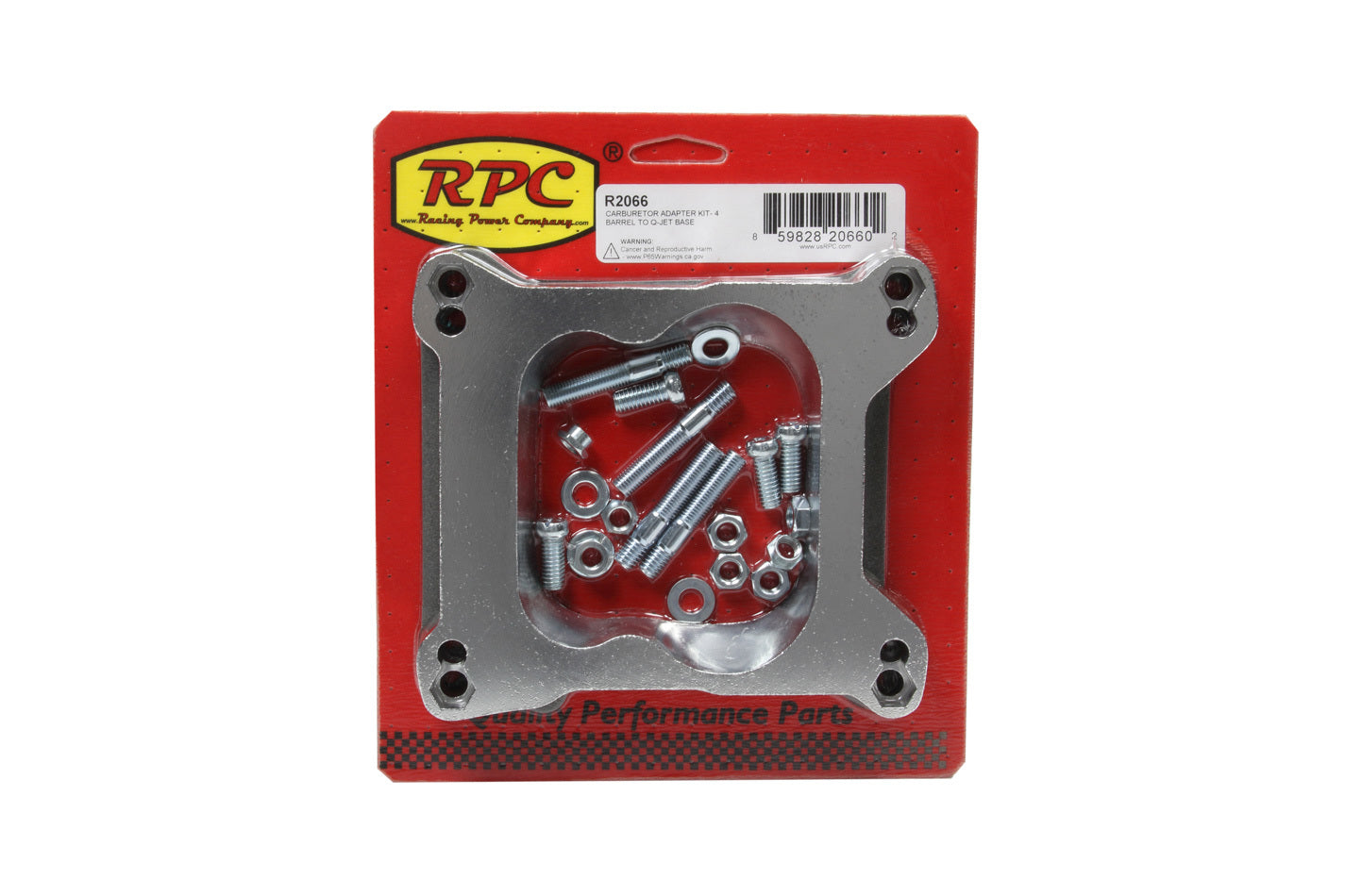 Racing Power Co-Packaged Carburetor Adapter Kit- 4 Barrel To Q-Jet Base RPCR2066