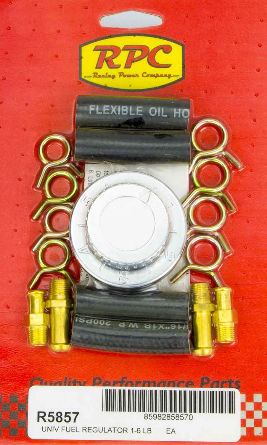 Racing Power Co-Packaged 5/16in & 3/8in Adj. Fuel Regulator MPN RPCR5857