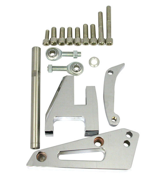 Racing Power Co-Packaged Chrome Alum SB Chevy Alternator Bracket Swp MPN RPCR6405 For Chevy