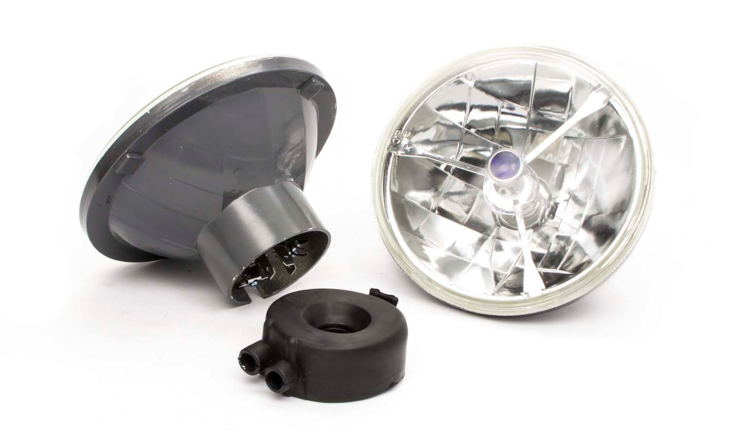 Racing Power Co-Packaged 7in Tri-Bar Headlight w/H4 Bulb MPN RPCR7405 For Universal use