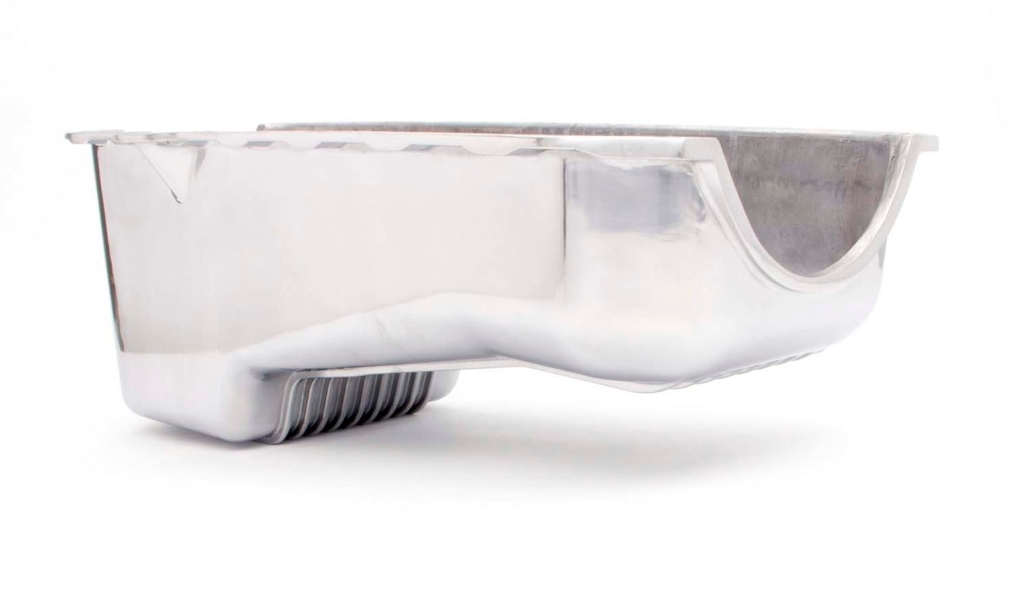 Racing Power Co-Packaged 80-85 SBC Alum Stock Oil Pan Polished MPN RPCR8443 For Chevy