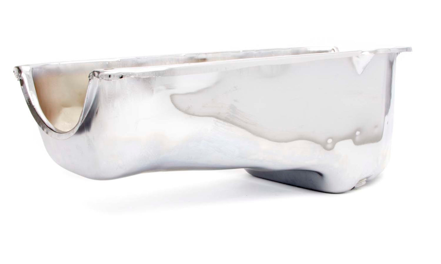 Racing Power Co-Packaged 55-79 SBC Steel Stock Oil Pan Chrome MPN RPCR9005 For Chevy
