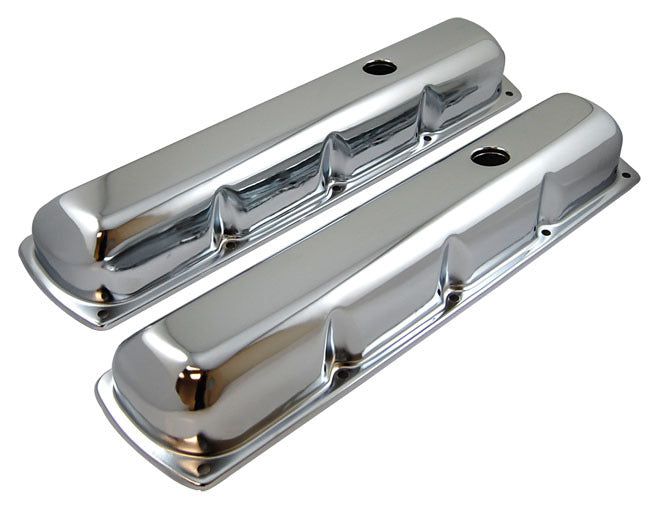 Racing Power Co-Packaged Chrome Steel Oldsmobile Tall Valve Cover Pair MPN RPCR9395 For Oldsmobile