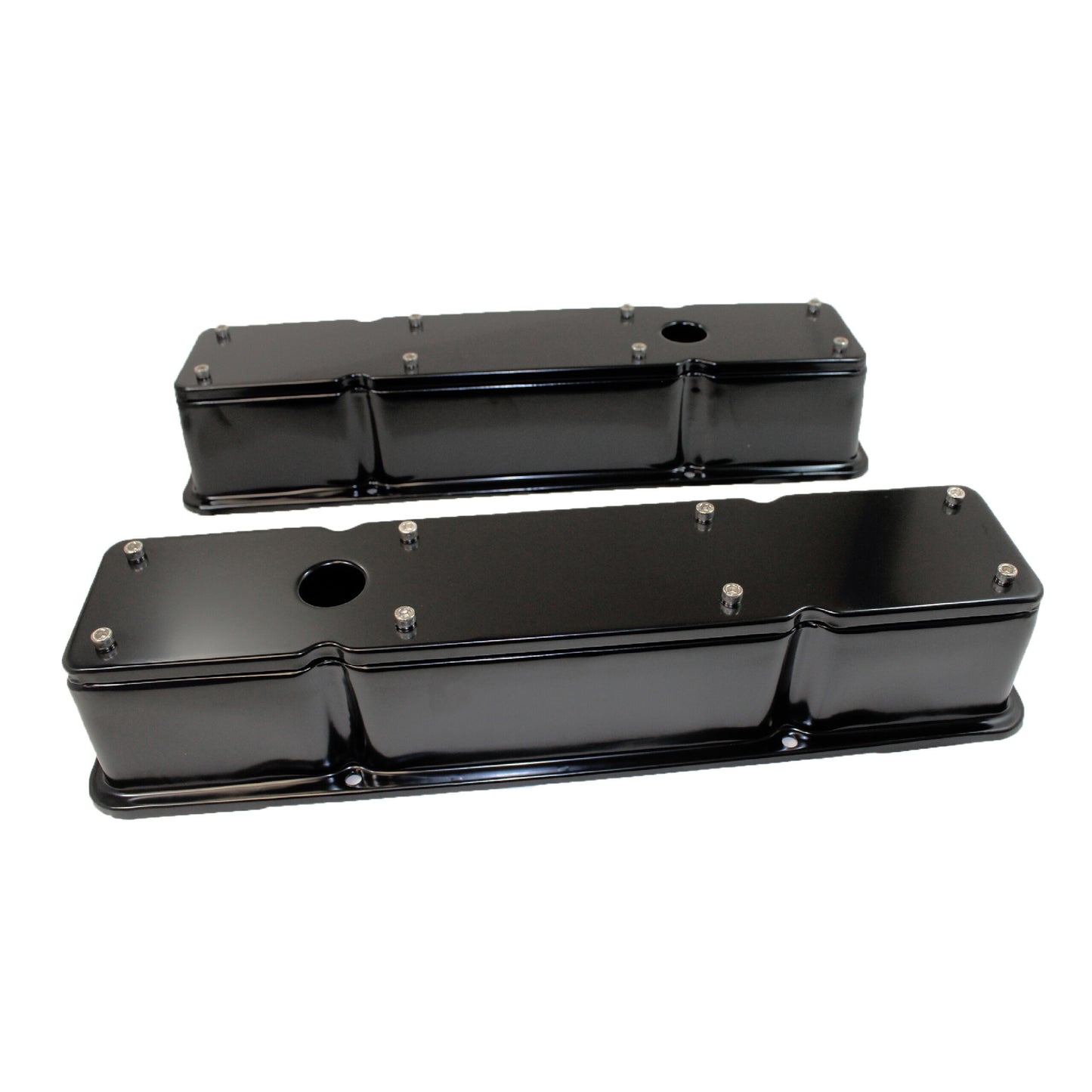 Racing Power Co-Packaged SBC Valve Covers Tall 2 Piece Black MPN RPCR9769BK For Chevy