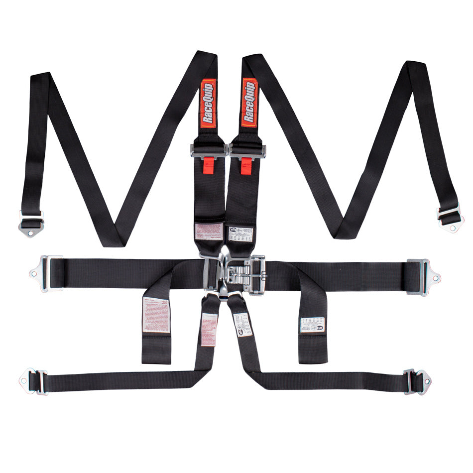 Racequip 6pt Harness Set L&L HNR Black SFI MPN RQP718008