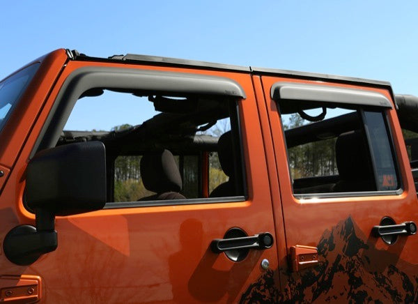 Rugged Ridge Window Visors Matte Blac k 4 Door 07-18 Jeep Wran RUG11349.12
