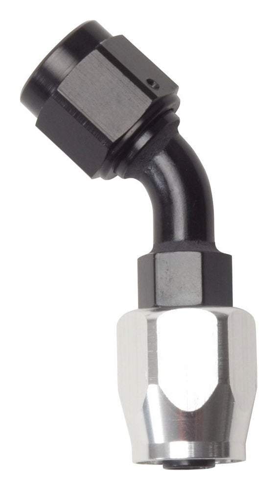 Russell #6 45 Deg Hose Fitting Black/Silver RUS610093
