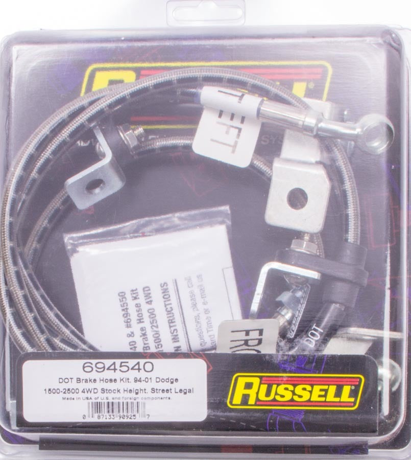 Russell S/S Brake Line Kit 94-99 Dodge 4WD RUS694540