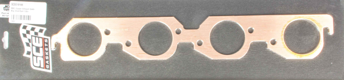 Sce Gaskets BBC Copper Exhaust Gskts Big Chief/Dart 2.385in SCEE18186