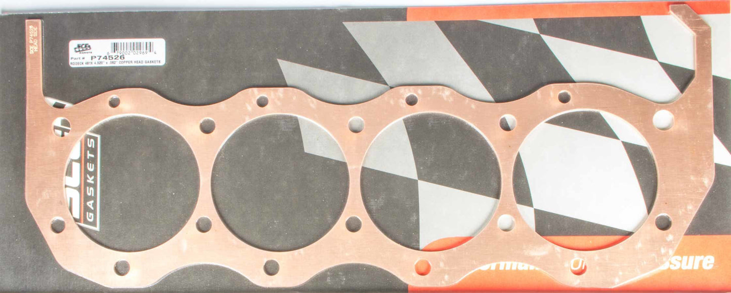 Sce Gaskets AJPE/Rodeck 481X Copper Hd Gasket 4.520 x .062 MPN SCEP745262