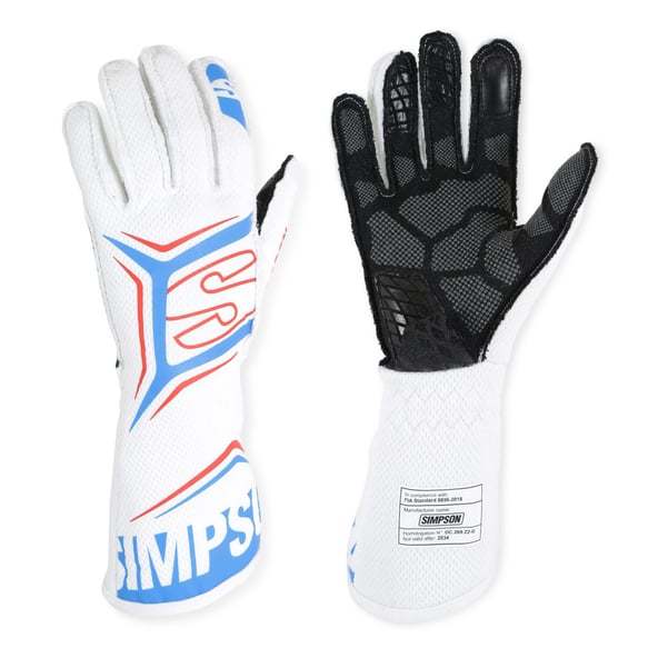 Simpson Safety Glove Magnata Large White / Blue SFI 3.5/5 MPN SIMMGLW