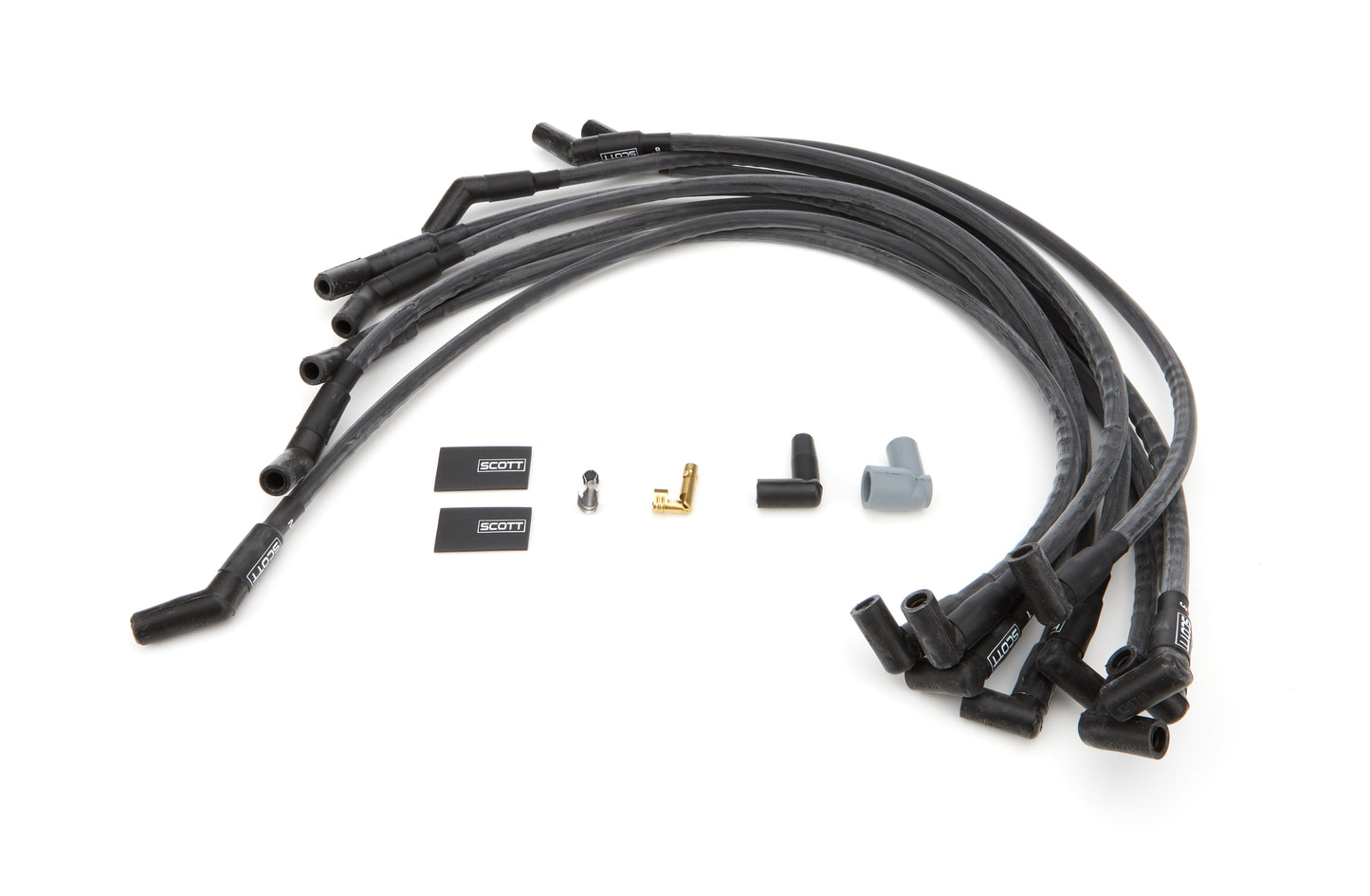 Scott Performance BBC Spark Plug Wire Set 90-Degree - Black MPN SPWCH-415-1 For Chevy