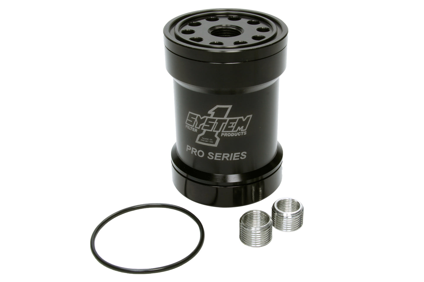 System One Billet Oil Filter w/Blt Cap 75 Micron - Black MPN SYS209-571BPS For Universal use