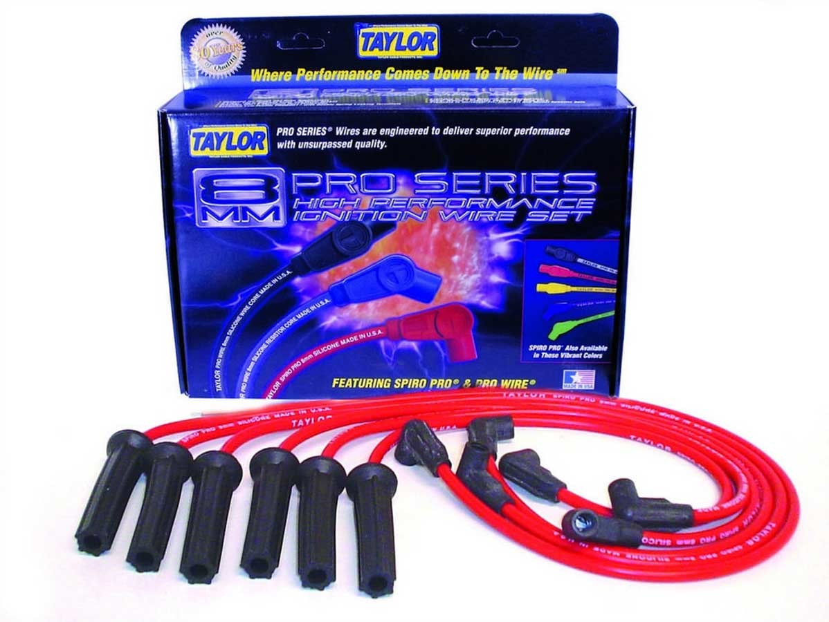 Taylor/Vertex Red Spiro-Pro 6 Cylinder Plug Wire Set MPN TAY72200 For Chevy V6