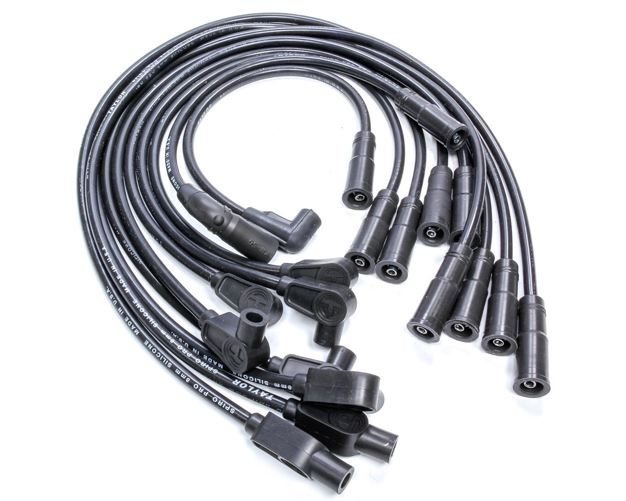Taylor/Vertex 8mm Spiro-Pro Custom Plug Wire Set - Black MPN TAY74025 For Mopar B / RB-Series