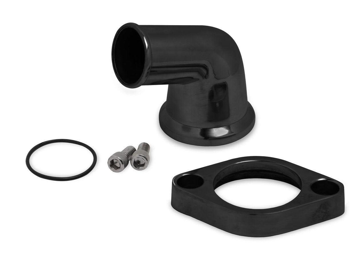Weiand Alm. Water Outlet 15- Degree Swivel Black WEI6255